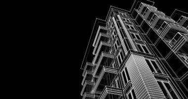 soyut mimari duvar kağıdı tasarımı, dijital konsept arkaplan