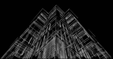 soyut mimari duvar kağıdı tasarımı, dijital konsept arkaplan