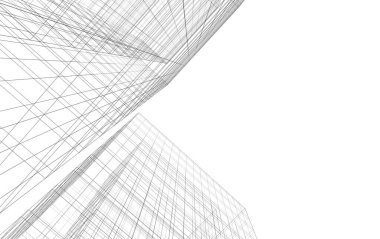 Mimari sanat konseptinde soyut çizgiler, minimum geometrik şekiller. 