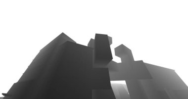 Arkaplanda mimari bina 3d illüstrasyon