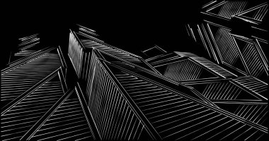 minimal geometrik şekiller, mimari çizgiler