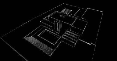 soyut mimari duvar kağıdı tasarımı, dijital konsept arkaplan