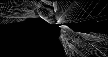 soyut mimari duvar kağıdı tasarımı, dijital konsept arkaplan