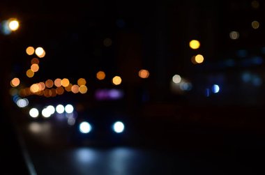 Bulanık soyut ışıklar gece şehrin arka planı