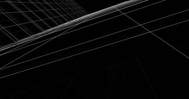 Mimari sanat konseptinde soyut çizgiler, minimum geometrik şekiller. 