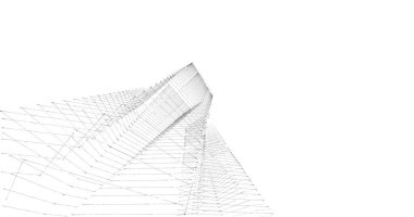 Mimari sanat konseptinde soyut çizgiler, minimum geometrik şekiller. 