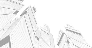 Mimari sanat konseptinde soyut çizgiler, minimum geometrik şekiller. 