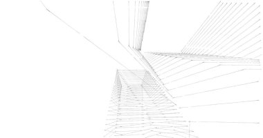 Mimari sanat konseptinde soyut çizgiler, minimum geometrik şekiller. 