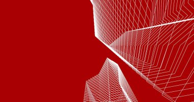 Mimari sanat konseptinde soyut çizgiler, minimum geometrik şekiller. 