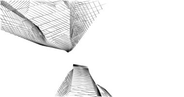 Mimari sanat konseptinde soyut çizgiler, minimum geometrik şekiller. 