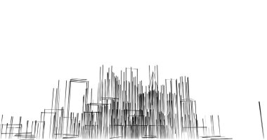 Arkaplanda mimari bina 3d illüstrasyon