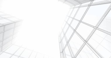 Arkaplanda mimari bina 3d illüstrasyon