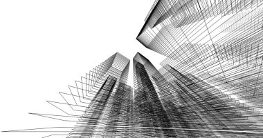 soyut mimari duvar kağıdı tasarımı, dijital konsept arkaplan