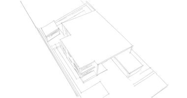 Mimari sanat konseptinde soyut çizgiler, minimum geometrik şekiller. 