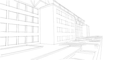 soyut mimari duvar kağıdı tasarımı, dijital konsept arkaplan