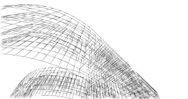 Mimari sanat konseptinde soyut çizgiler, minimum geometrik şekiller. 