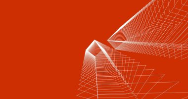 Mimari sanat konseptinde soyut çizgiler, minimum geometrik şekiller. 