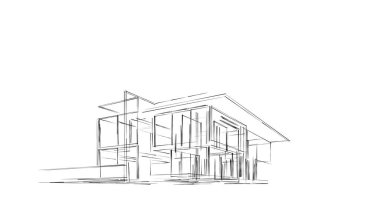 Mimari sanat konseptinde soyut çizgiler, minimum geometrik şekiller. 