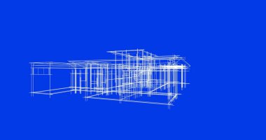 Mimari sanat konseptinde soyut çizgiler, minimum geometrik şekiller. 