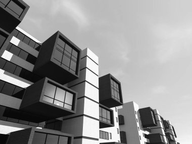 soyut mimari duvar kağıdı tasarımı, dijital konsept arkaplan