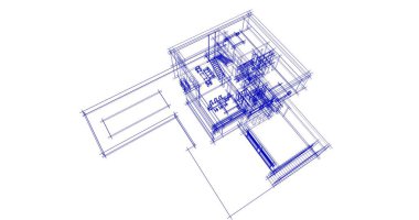 Mimari sanat konseptinde soyut çizgiler, minimum geometrik şekiller. 
