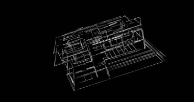 Mimari sanat konseptinde soyut çizgiler, minimum geometrik şekiller. 