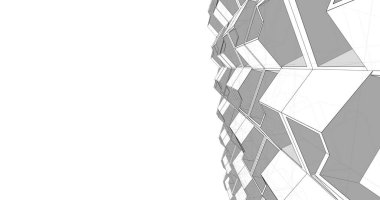 Mimari sanat konseptinde soyut çizgiler, minimum geometrik şekiller. 