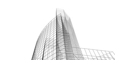 Mimari sanat konseptinde soyut çizgiler, minimum geometrik şekiller. 