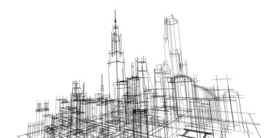 soyut mimari duvar kağıdı tasarımı, dijital konsept arkaplan