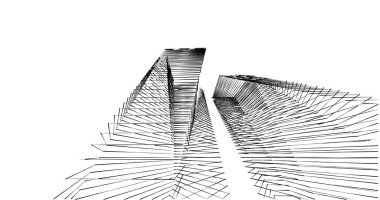 Mimari sanat konseptinde soyut çizgiler, minimum geometrik şekiller. 