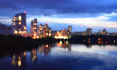 Bulanık şehir. Renkli soyut arkaplan