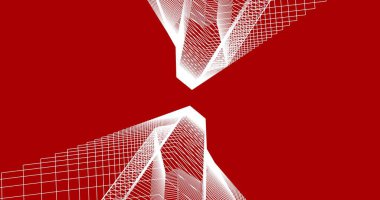 Mimari sanat konseptinde soyut çizgiler, minimum geometrik şekiller. 