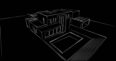 soyut mimari duvar kağıdı tasarımı, dijital konsept arkaplan