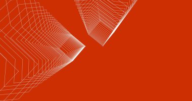 Mimari sanat konseptinde soyut çizgiler, minimum geometrik şekiller. 