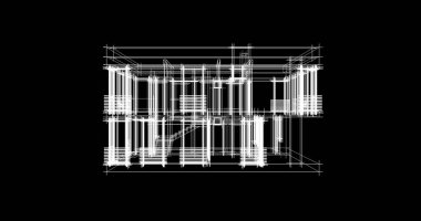Mimari sanat konseptinde soyut çizgiler, minimum geometrik şekiller. 