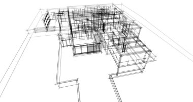 Mimari sanat konseptinde soyut çizgiler, minimum geometrik şekiller. 