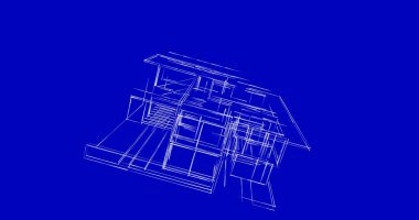 Arkaplanda mimari bina 3d illüstrasyon