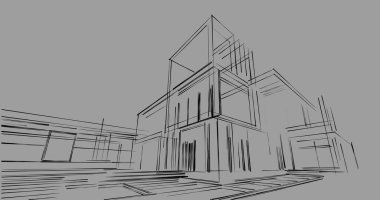 soyut mimari duvar kağıdı tasarımı, dijital konsept arkaplan