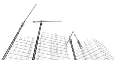 soyut mimari duvar kağıdı tasarımı, dijital konsept arkaplan