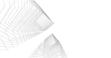 Mimari sanat konseptinde soyut çizgiler, minimum geometrik şekiller. 