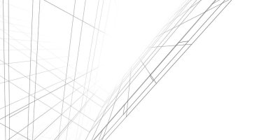 Mimari sanat konseptinde soyut çizgiler, minimum geometrik şekiller. 