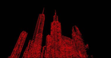 Mimari sanat konseptinde soyut çizgiler, minimum geometrik şekiller. 