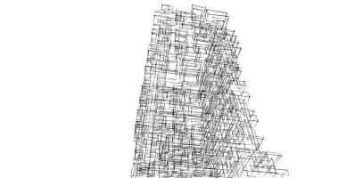 Mimari sanat konseptinde soyut çizgiler, minimum geometrik şekiller. 