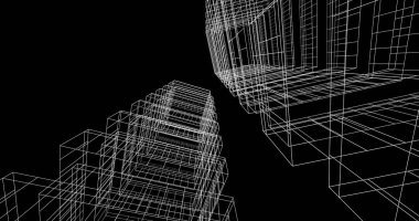 soyut mimari duvar kağıdı tasarımı, dijital konsept arkaplan