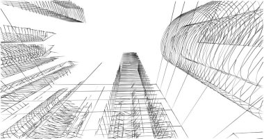 soyut mimari duvar kağıdı tasarımı, dijital konsept arkaplan