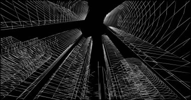 soyut mimari duvar kağıdı tasarımı, dijital konsept arkaplan