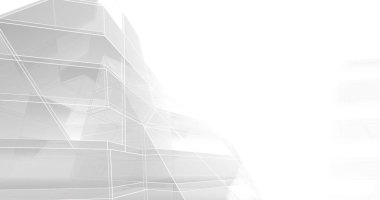 Mimari sanat konseptinde soyut çizgiler, minimum geometrik şekiller. 