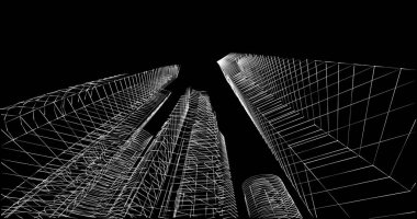 soyut mimari duvar kağıdı tasarımı, dijital konsept arkaplan