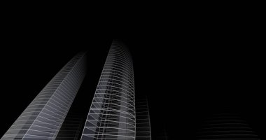 soyut mimari duvar kağıdı tasarımı, dijital konsept arkaplan