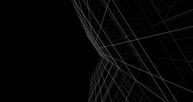 Mimari sanat konseptinde soyut çizgiler, minimum geometrik şekiller. 